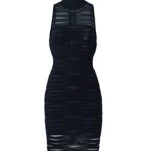 Parker Sheer Panel Black Cocktail Dress